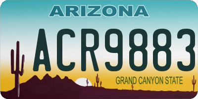 AZ license plate ACR9883
