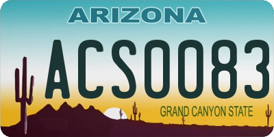 AZ license plate ACS0083