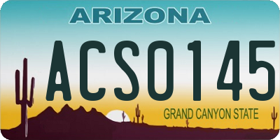 AZ license plate ACS0145