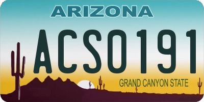 AZ license plate ACS0191