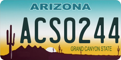AZ license plate ACS0244