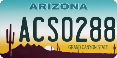 AZ license plate ACS0288