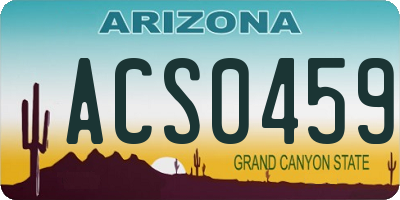 AZ license plate ACS0459