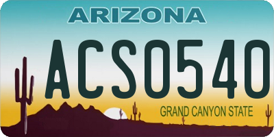 AZ license plate ACS0540