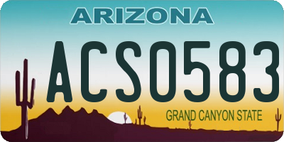 AZ license plate ACS0583