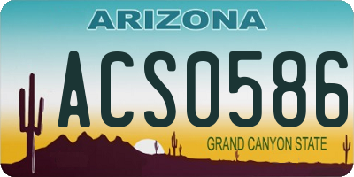 AZ license plate ACS0586
