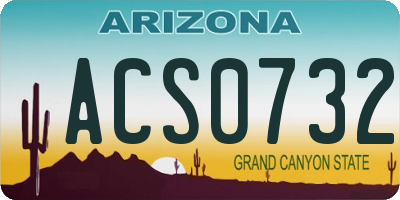AZ license plate ACS0732
