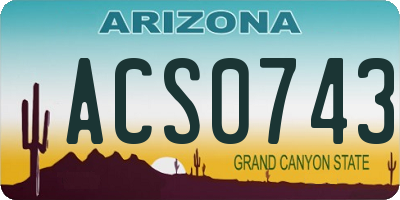 AZ license plate ACS0743