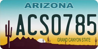 AZ license plate ACS0785