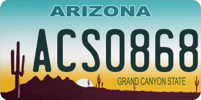 AZ license plate ACS0868