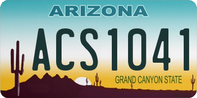 AZ license plate ACS1041