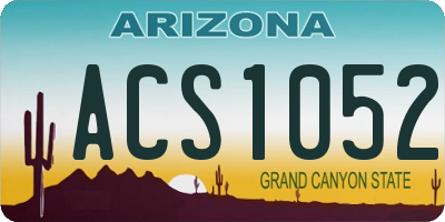 AZ license plate ACS1052