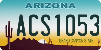 AZ license plate ACS1053