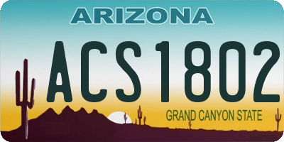 AZ license plate ACS1802