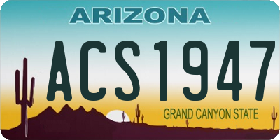 AZ license plate ACS1947