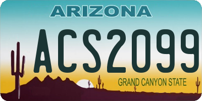 AZ license plate ACS2099