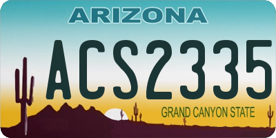 AZ license plate ACS2335