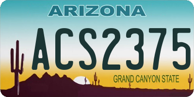AZ license plate ACS2375
