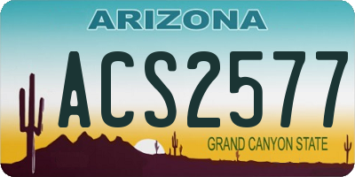 AZ license plate ACS2577