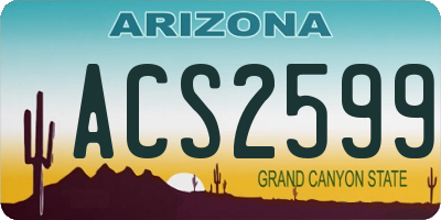 AZ license plate ACS2599