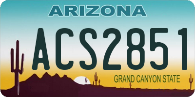 AZ license plate ACS2851