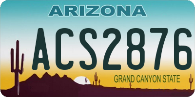 AZ license plate ACS2876