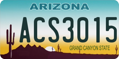 AZ license plate ACS3015