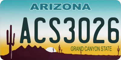 AZ license plate ACS3026
