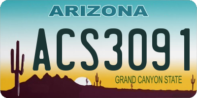 AZ license plate ACS3091