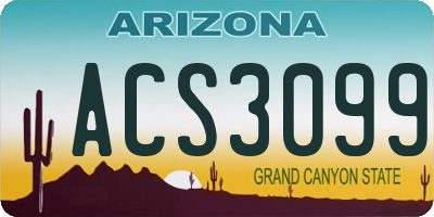 AZ license plate ACS3099