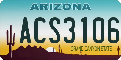 AZ license plate ACS3106
