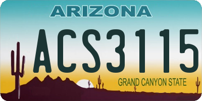 AZ license plate ACS3115
