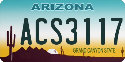 AZ license plate ACS3117