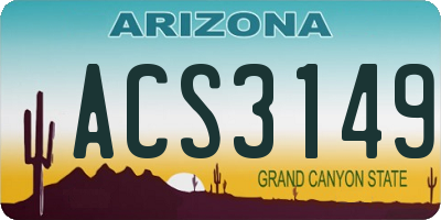 AZ license plate ACS3149