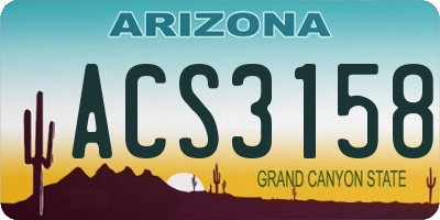AZ license plate ACS3158