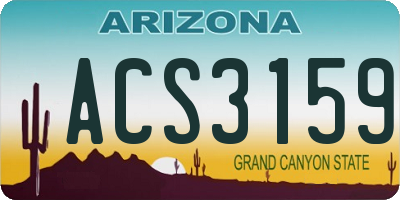 AZ license plate ACS3159