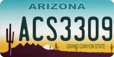 AZ license plate ACS3309