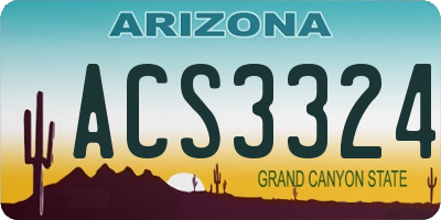 AZ license plate ACS3324