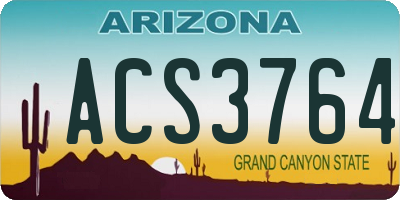 AZ license plate ACS3764
