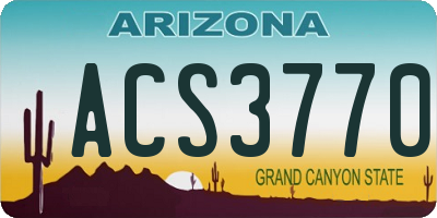AZ license plate ACS3770