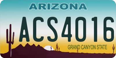 AZ license plate ACS4016