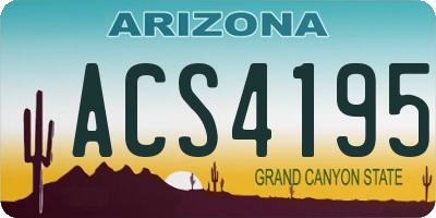 AZ license plate ACS4195