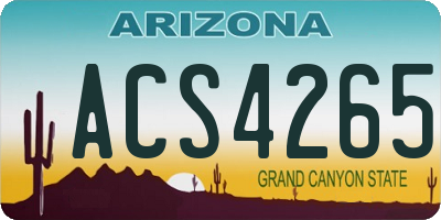 AZ license plate ACS4265