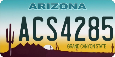 AZ license plate ACS4285