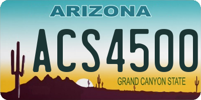 AZ license plate ACS4500