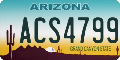 AZ license plate ACS4799