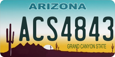AZ license plate ACS4843