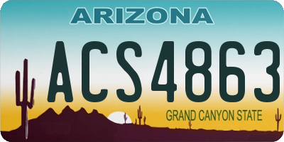 AZ license plate ACS4863