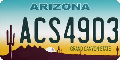AZ license plate ACS4903