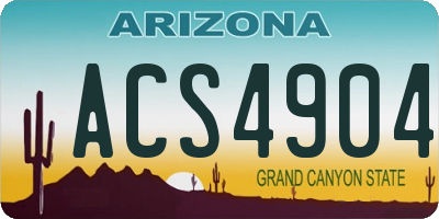 AZ license plate ACS4904